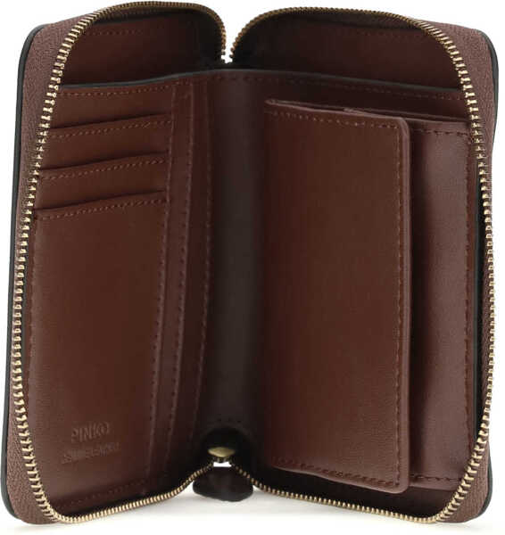 Portofele Pinko Leather zip-around Wallet BURGUNDY WINE-ANTIQUE GOLD Femei (BM 19720985) 3