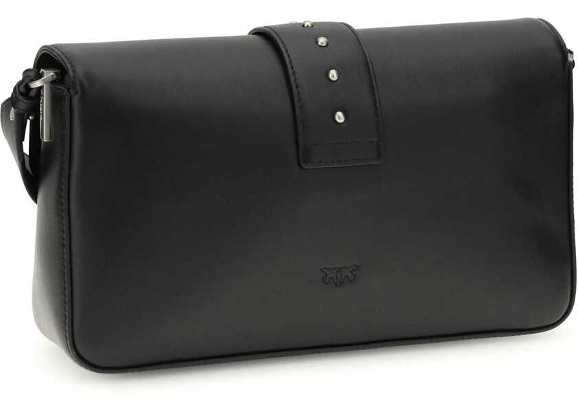 Portofele Pinko Love One Shoulder Bag NERO LIMOUSINE - MATT SILVER Femei (BM 19720991) 3