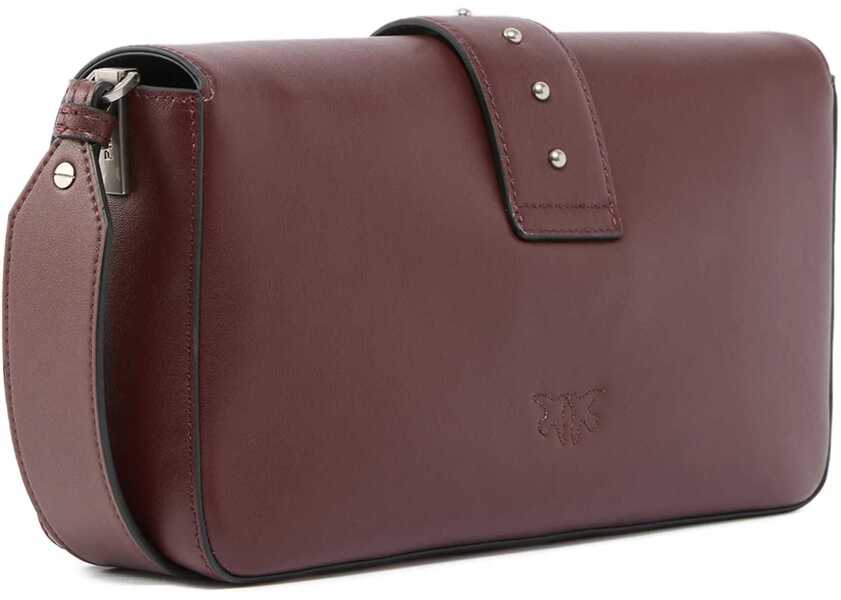 Portofele Pinko Love One Shoulder Bag ROSSO VINO-OLD SILVER Femei (BM 19720994) 2