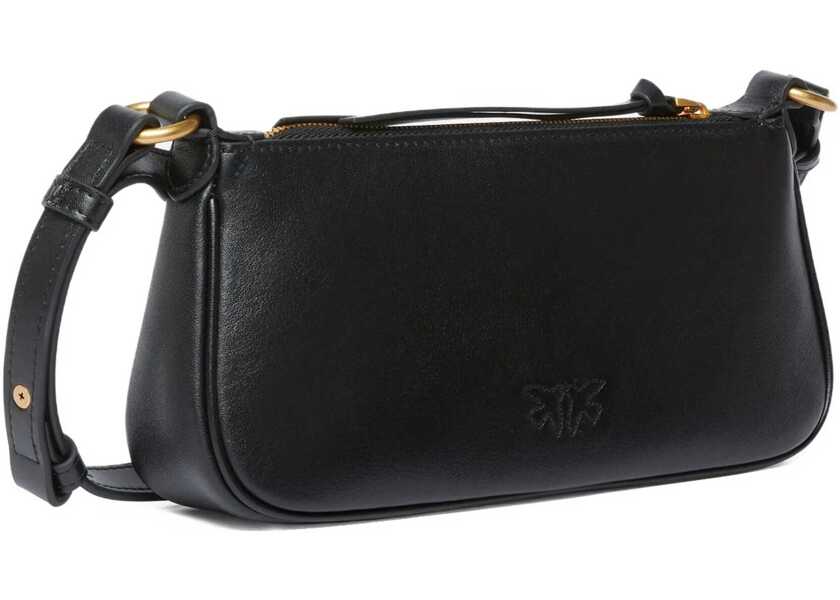 Genti de umar Pinko Mini Half Moon Shoulder Bag NERO-ANTIQUE GOLD Femei (BM 19720997) 2