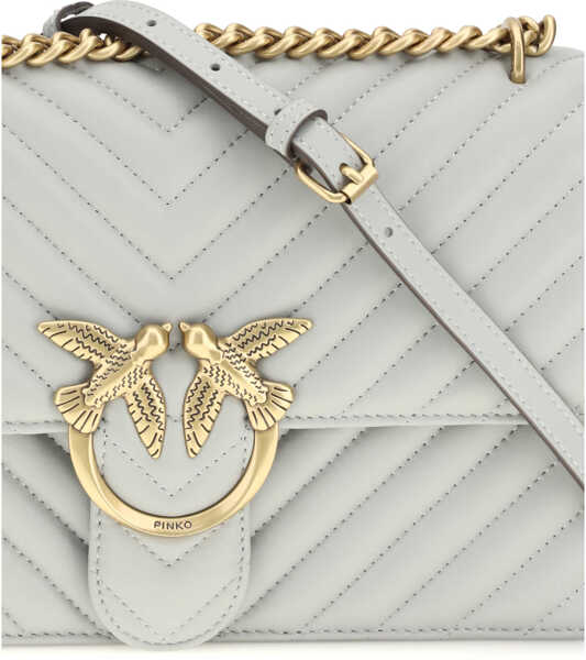 Genti de umar Pinko Love One Classic Shoulder Bag GRIGIO PERLA-ANTIQUE GOLD Femei (BM 19721003) 4