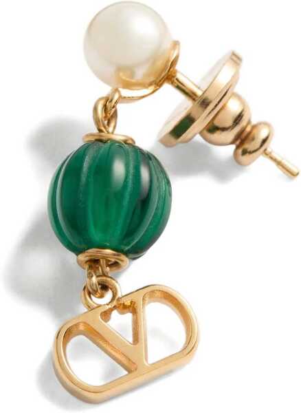 Cercei Valentino Garavani Dangling Earrings ORO/CREAM/VERDE Femei (BM 19721018) 3