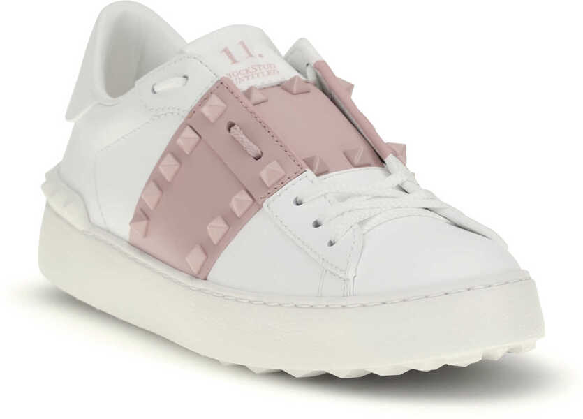 Sneakers Valentino Garavani Rockstud Open Sneakers BIANCO/WATER ROSE/BIANCO Femei (BM 19721021) 2