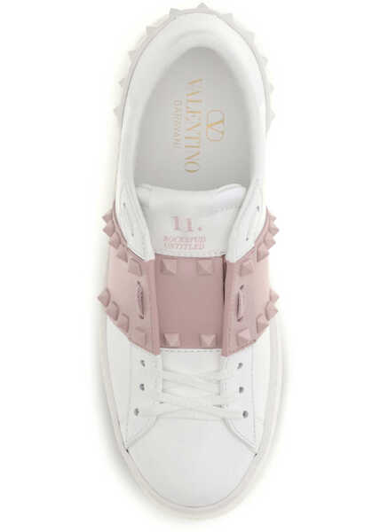 Sneakers Valentino Garavani Rockstud Open Sneakers BIANCO/WATER ROSE/BIANCO Femei (BM 19721021) 4