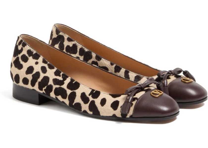 Balerini Valentino Garavani Pony-effect Valet Du Roi Ballerinas NATURALE/MARRONE Femei (BM 19721033) 2