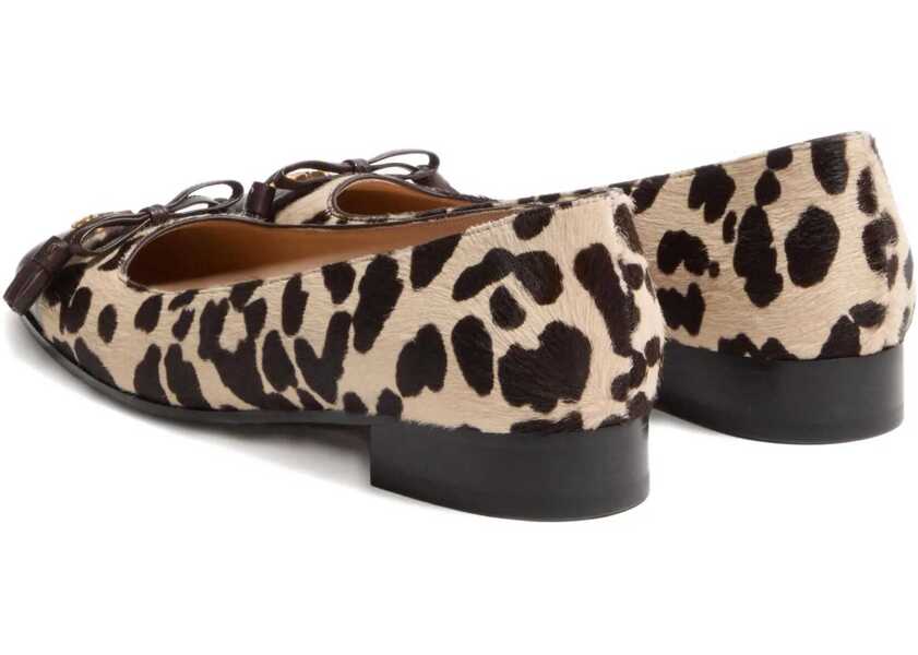 Balerini Valentino Garavani Pony-effect Valet Du Roi Ballerinas NATURALE/MARRONE Femei (BM 19721033) 4