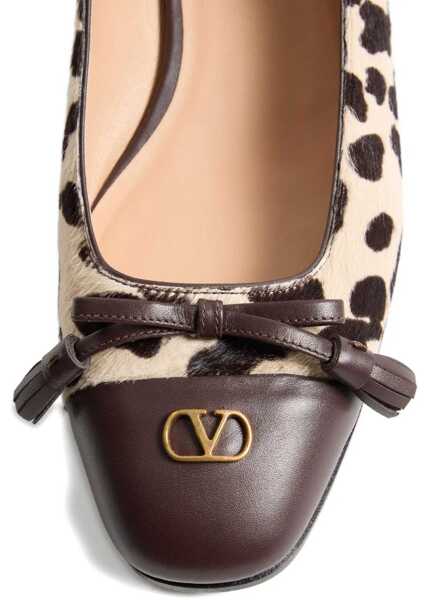Balerini Valentino Garavani Pony-effect Valet Du Roi Ballerinas NATURALE/MARRONE Femei (BM 19721033) 5