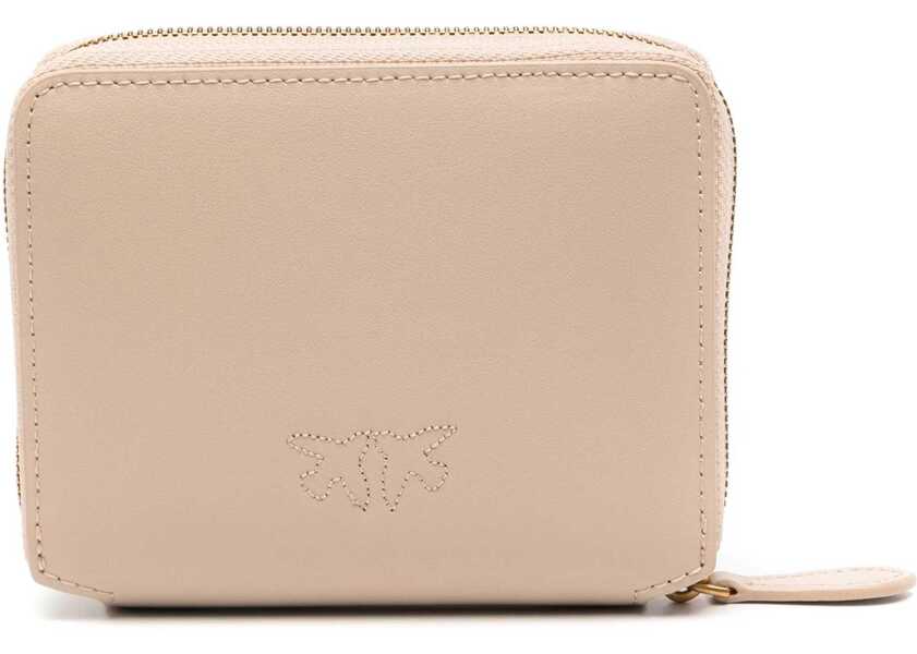 Portofele Pinko Leather zip-around Wallet BEIGE-GRIGIO FUMO-ANTIQUE GOLD Femei (BM 19721036) 2
