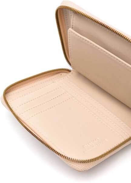 Portofele Pinko Leather zip-around Wallet BEIGE-GRIGIO FUMO-ANTIQUE GOLD Femei (BM 19721036) 3