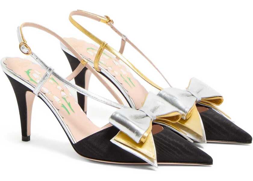 Pantofi cu toc Valentino Garavani Bowow Slingback Pumps NERO/SILVER/OLD GOLD Femei (BM 19721069) 2