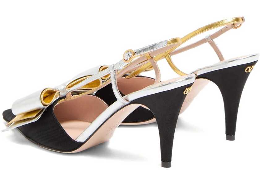 Pantofi cu toc Valentino Garavani Bowow Slingback Pumps NERO/SILVER/OLD GOLD Femei (BM 19721069) 3