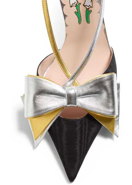 Pantofi cu toc Valentino Garavani Bowow Slingback Pumps NERO/SILVER/OLD GOLD Femei (BM 19721069) 5