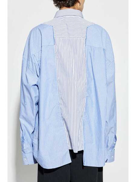 Camasi Balenciaga Balenciaga Cotton Striped Shirt Blue Barbati (BM 19721073) 4