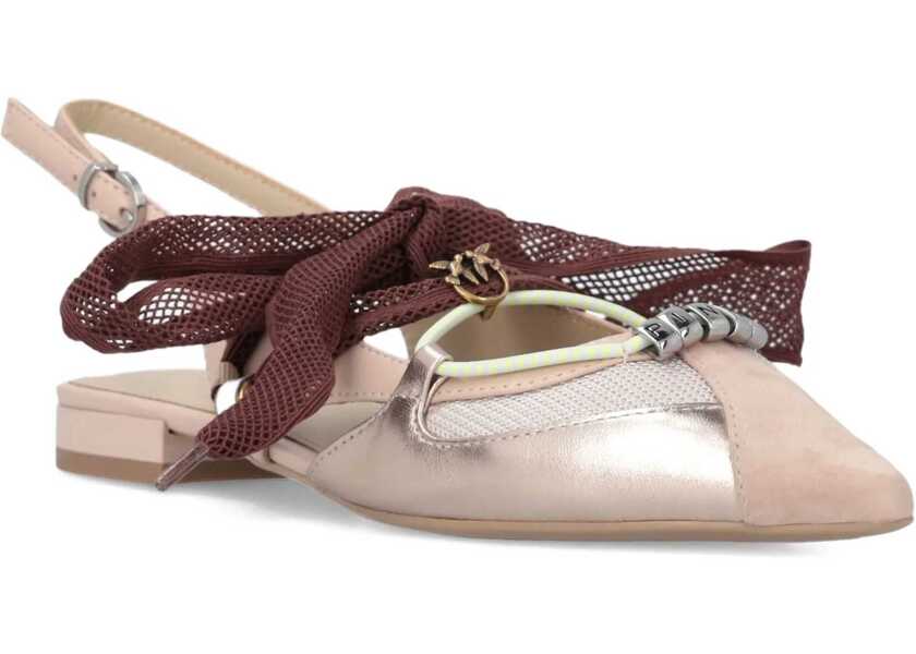 Sandale Pinko Gianira leather Ballerinas NUDE Femei (BM 19721105) 2