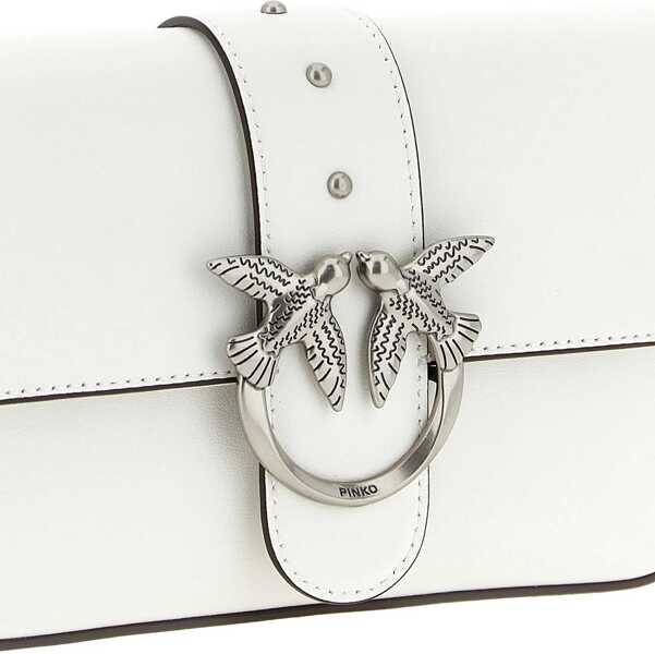 Genti de umar Pinko Mini Love Shoulder Bag BIANCO NEMBO-OLD SILVER Femei (BM 19721114) 3
