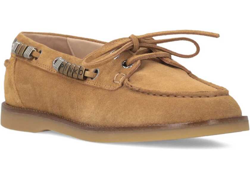 Mocasini Pinko Suede Grace Loafers TAN Femei (BM 19721126) 2