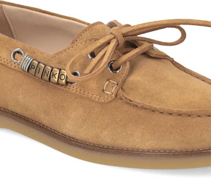 Mocasini Pinko Suede Grace Loafers TAN Femei (BM 19721126) 5