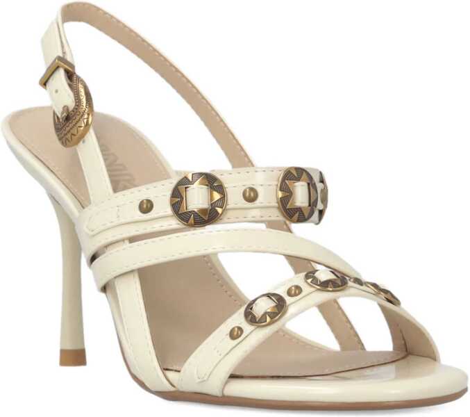 Sandale Pinko Leather Vanda Sandals YOGURT Femei (BM 19721135) 2