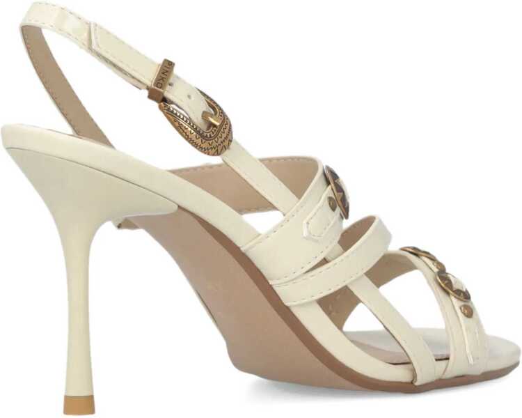 Sandale Pinko Leather Vanda Sandals YOGURT Femei (BM 19721135) 3