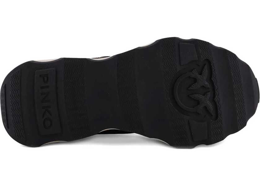 Sneakers Pinko Leather Zoe Sneakers with mesh inserts BLACK Femei (BM 19721141) 5