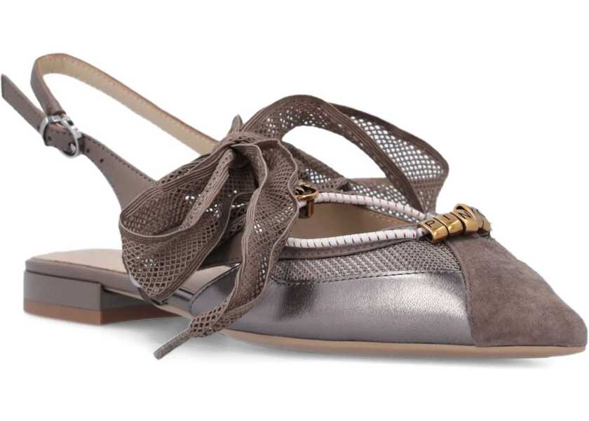 Sandale Pinko Gianira leather Ballerinas BROWN Femei (BM 19721150) 2