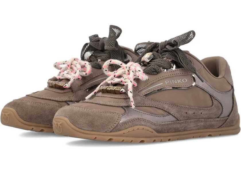 Sneakers Pinko Yulia Sneakers in suede with nylon inserts MORO Femei (BM 19721168) 5