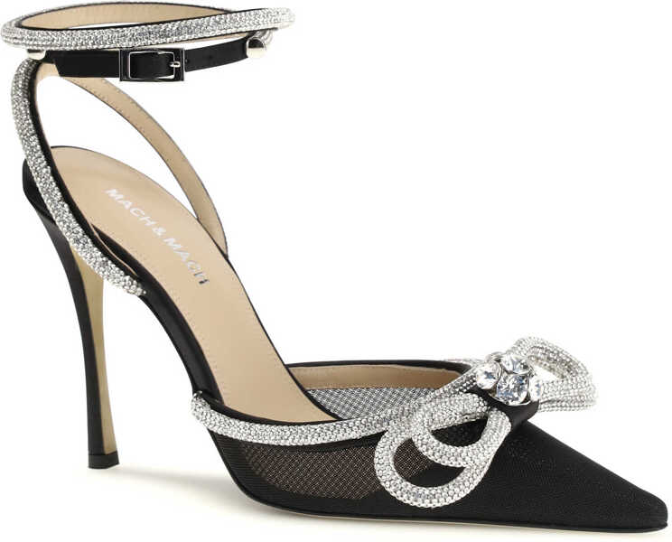 Sandale MACH & MACH Double bow satin Pumps BLACK Femei (BM 19721180) 2
