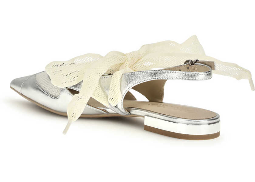 Sandale Pinko Metallic leather Gianira Ballerinas SILVER Femei (BM 19721189) 3