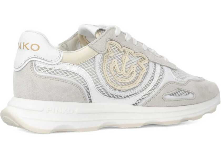 Sneakers Pinko Leather Zoe Sneakers with mesh inserts WHITE Femei (BM 19721213) 3