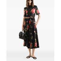 Rochii casual Dama - Rochii casual Dolce & Gabbana Midi Dress With Bouquet Print BLACK Femei (BM 19721303) - B-mall.ro