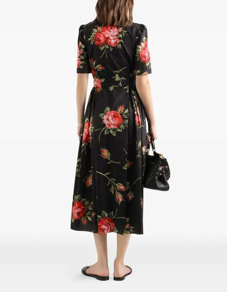 Rochii casual Dolce & Gabbana Midi Dress With Bouquet Print BLACK Femei (BM 19721303) 3