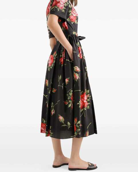 Rochii casual Dolce & Gabbana Midi Dress With Bouquet Print BLACK Femei (BM 19721303) 4