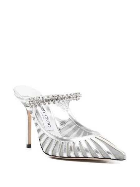 Pantofi cu toc Jimmy Choo Bing 100 mm mules Silver Femei (BM 19721445) 2