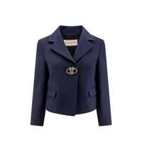 Sacouri Valentino Wool And Silk Cropped Blazer Femei