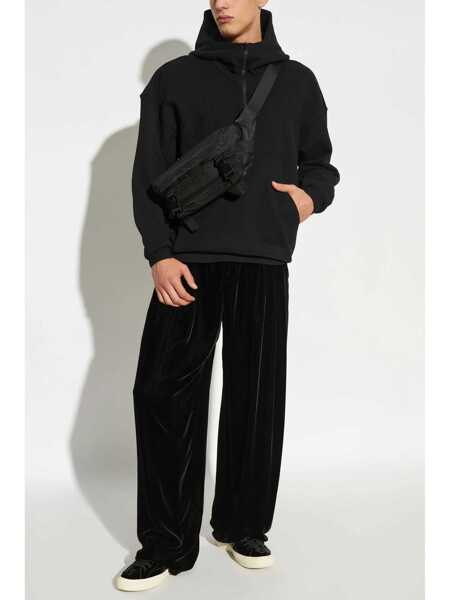 Bluze de trening Saint Laurent Saint Laurent Cotton Hooded Sweatshirt Black Barbati (BM 19721502) 2