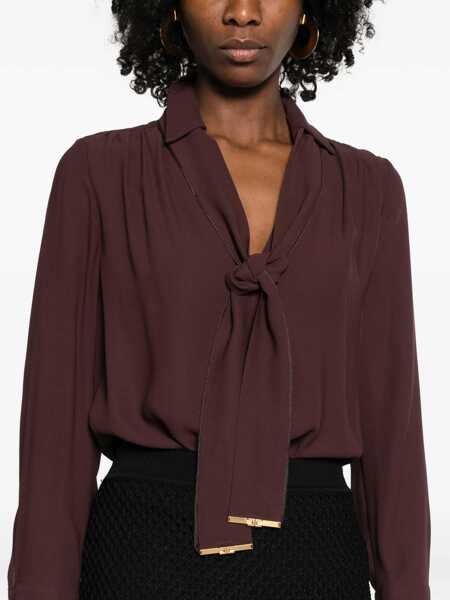 Camasi Elisabetta Franchi SHIRT Brown Femei (BM 19721556) 5