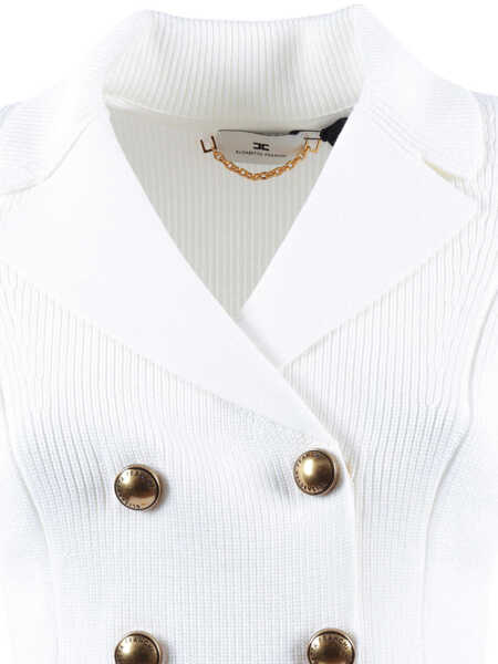 Pulovere casual Elisabetta Franchi KNITTED TOP White Femei (BM 19721607) 4