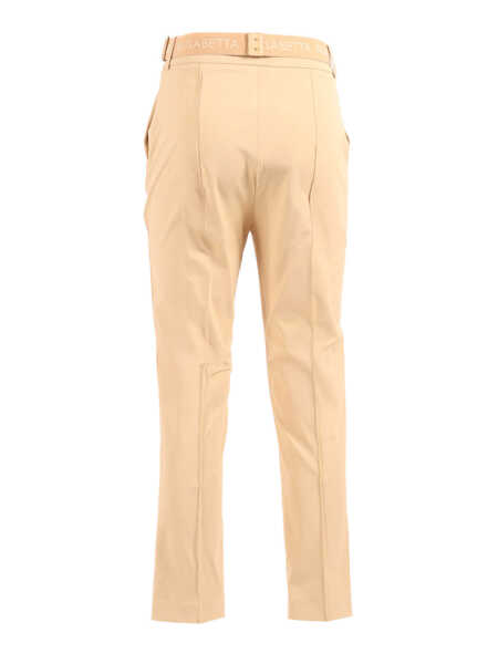 Pantaloni Elisabetta Franchi TROUSERS WITH BELT Beige Femei (BM 19721616) 2