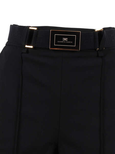 Pantaloni scurti Elisabetta Franchi SHORT WITH BELT Black   Femei (BM 19721631) 3