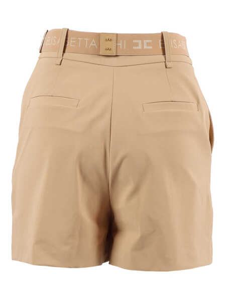 Pantaloni scurti Elisabetta Franchi SHORT WITH BELT Beige Femei (BM 19721634) 2