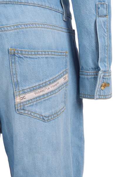 Rochii Elisabetta Franchi PLAYSUIT WITH DENIM TOP AND SHORTS Blue Femei (BM 19721646) 3