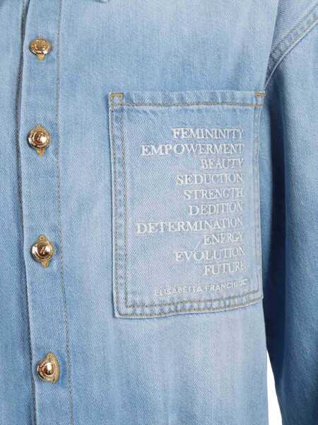 Rochii Elisabetta Franchi PLAYSUIT WITH DENIM TOP AND SHORTS Blue Femei (BM 19721646) 4