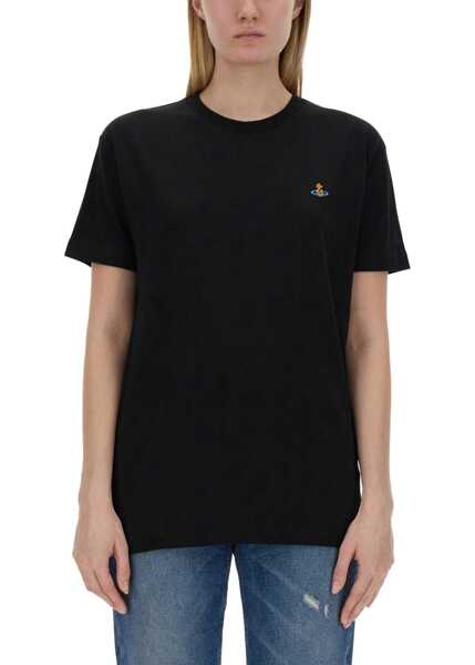 Tricouri Vivienne Westwood Orb Logo T-Shirt BLACK Femei (BM 19721684) 2