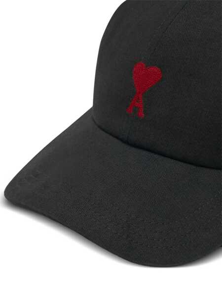 Sepci AMI Paris Baseball cap with Ami De Cur embroidery Black Femei (BM 19721721) 4