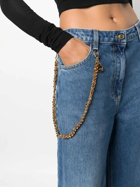 Pantaloni Elisabetta Franchi JEANS-STYLE TROUSERS Blue Femei (BM 19721925) 5