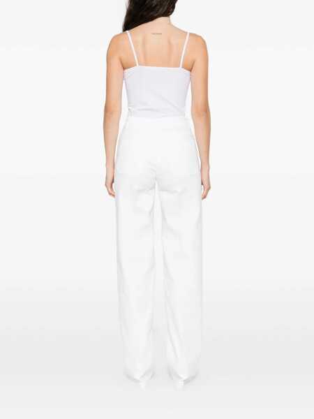 Pantaloni Elisabetta Franchi JEANS-STYLE TROUSERS White Femei (BM 19721928) 4