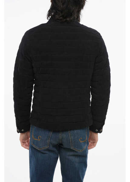 Geci de iarna Moorer Eco-Suede Crespi Quilted Down Jacket Black Barbati (BM 19722053) 2