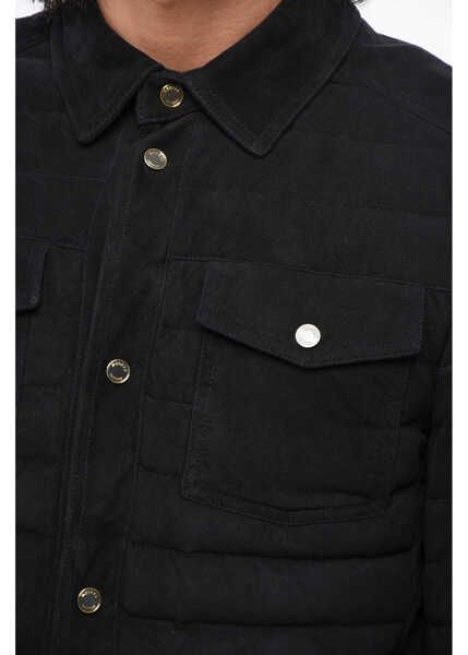 Geci de iarna Moorer Eco-Suede Crespi Quilted Down Jacket Black Barbati (BM 19722053) 3