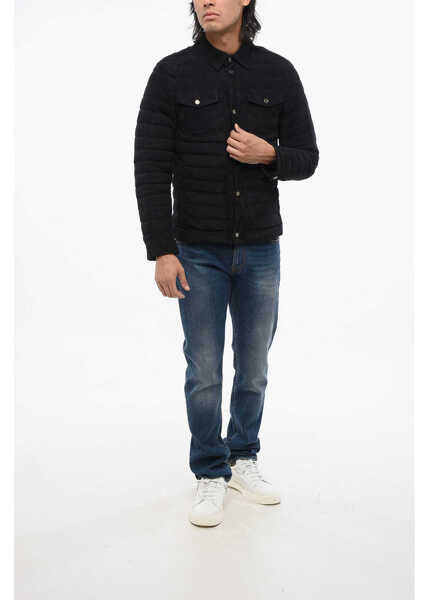 Geci de iarna Moorer Eco-Suede Crespi Quilted Down Jacket Black Barbati (BM 19722053) 4