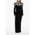 Balmain Open Back Velvet Maxi Dress With Jewels Black